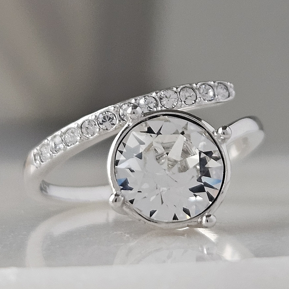 Official Swarovski Crystal Ring, Made with solid 925 Sterling Silver